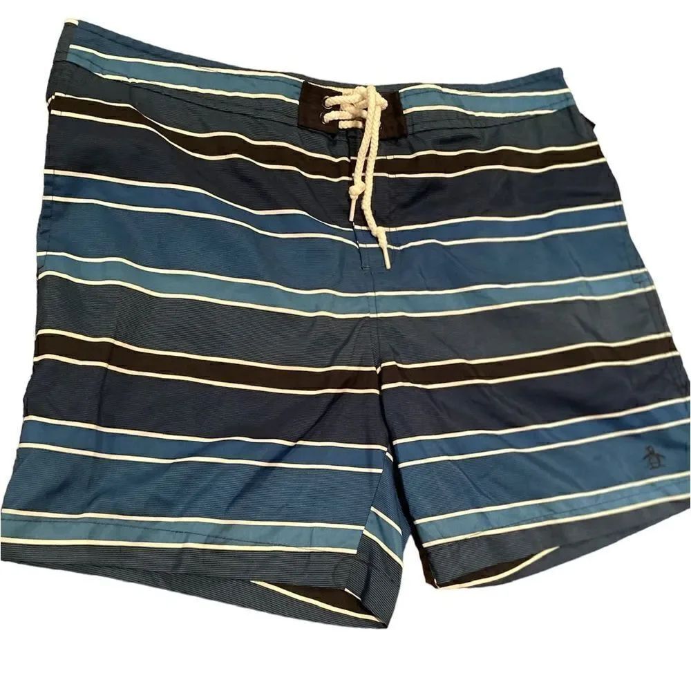Penguin Men’s Swim Trunks Size 34 Stripes